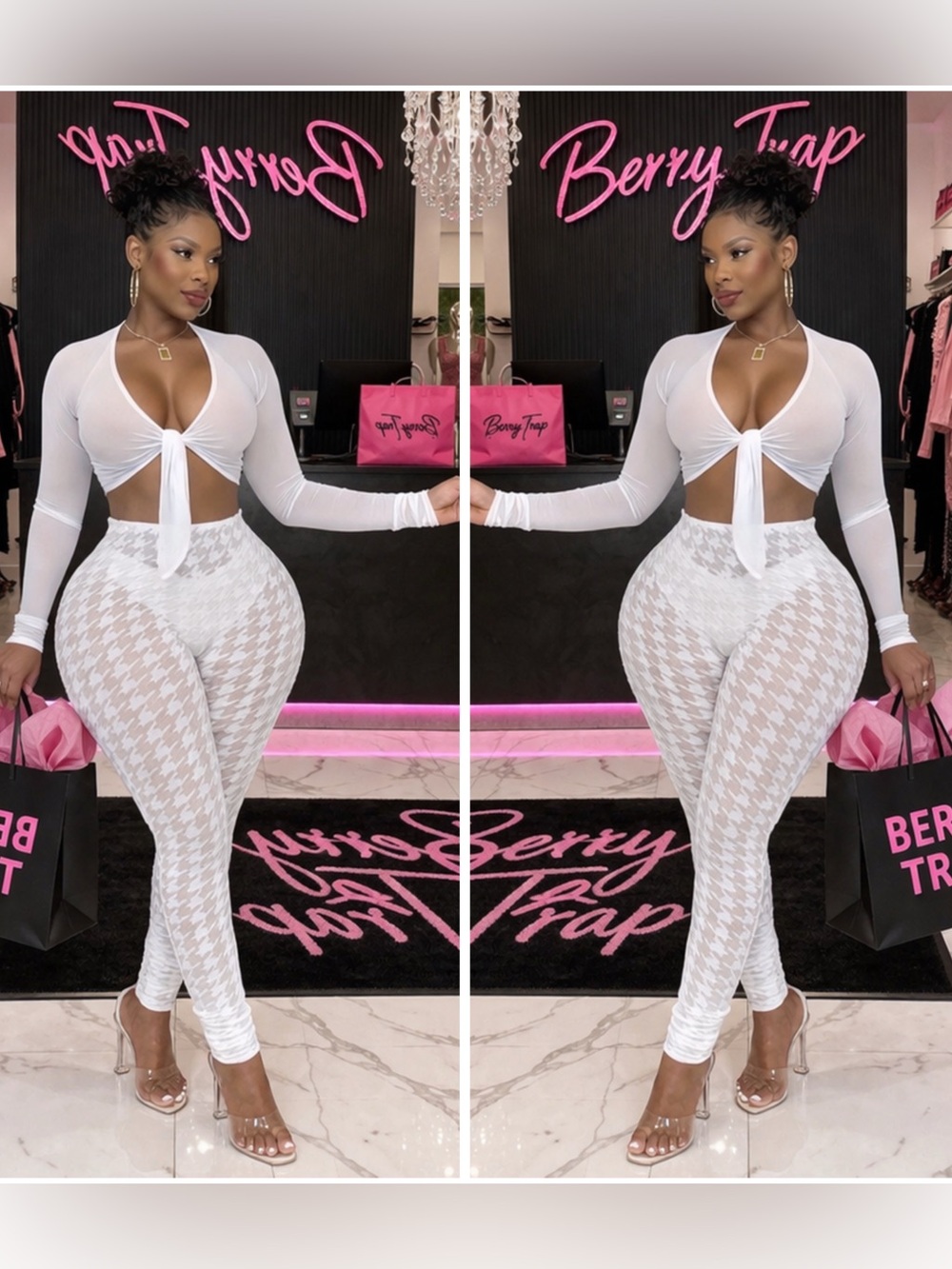 Sheer Cop Top Pants Set